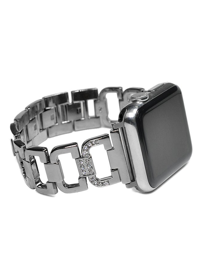 ISank Bling Replacement Sport Wristband For Apple Watch Series 3/2/1 Black/Clear - Image 5