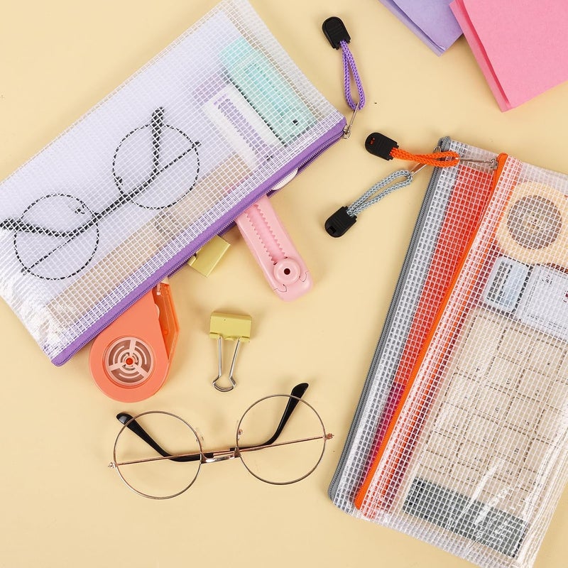 EOOUT Pencil Pouch 30pcs 9.5x4.5 Inches Small Mesh Zipper Pouch in 15 Colors for Bill Travel Tickets Storage and Office Supplies Storage - Image 2