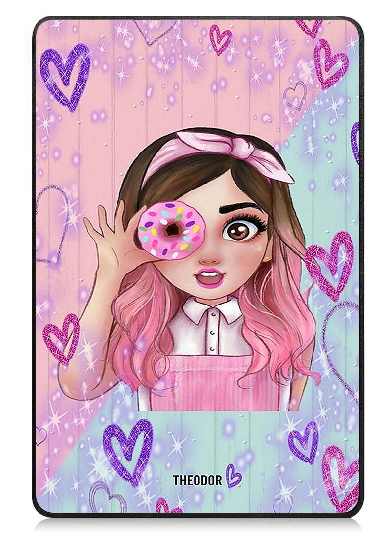 Theodor Protective Flip Case For Apple iPad Pro 11 (2024) With Trifold Stand Auto Wake Sleep Shockproof Cover donut love copy - Image 1