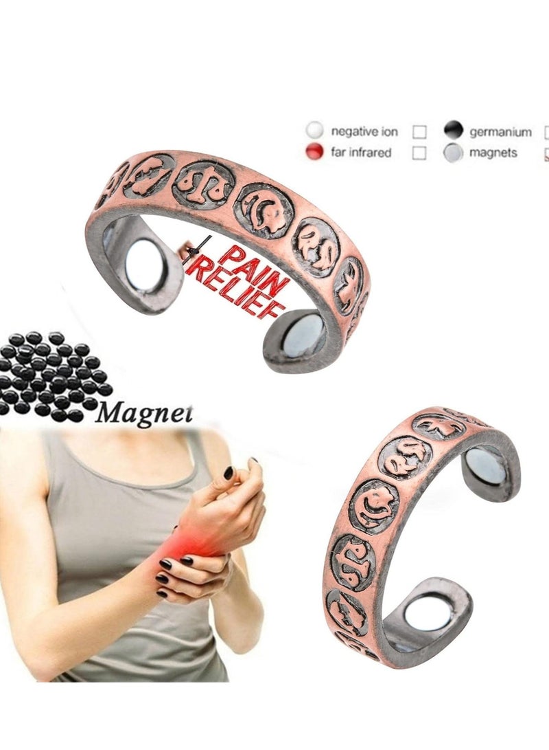 Generic 2 PCS Men Lymphatic Drainage Therapeutic Magnetic Ring, Magnetic Therapeutic Lymphcare Ring Blood Sugar Control Ring Blood Glucose Control Ring Elegant Copper Magnetic Ring Women Men Gifts (Rose Gold)  - Image 3