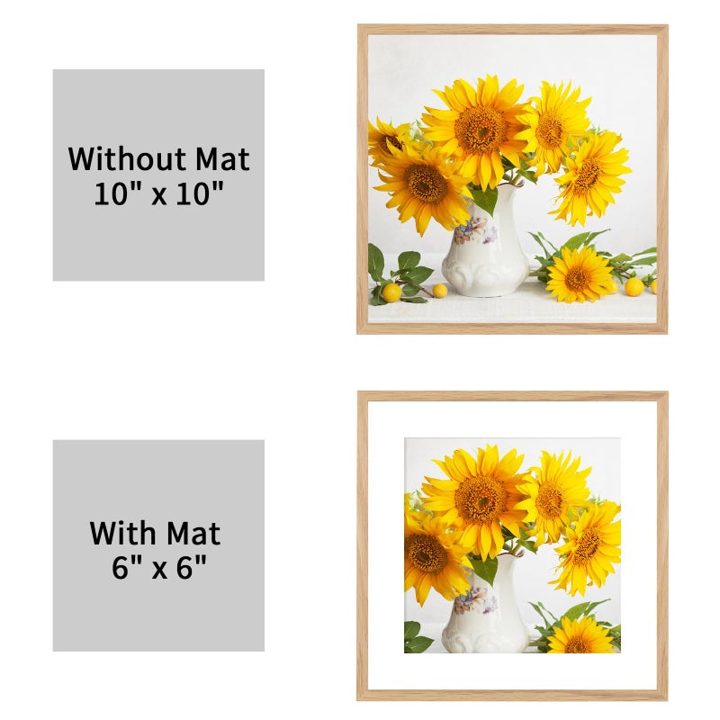 puthiac puthiac 10x10 Oak Wood Picture Frame - Minimalist 10x10 Poster Frame  10""x10"" Frame Wood  Natural Solid Wooden Picture Frames for Wall Art Photo and Prints(3 Pack  Beige)  - Image 4