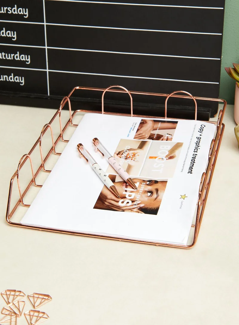 AURORA Rose Gold Wire Document Holder