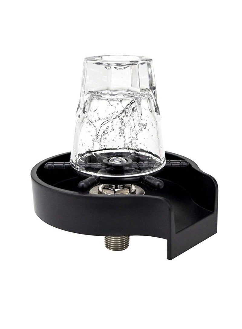 Hanayo Glass Rinser Automatic Cup Washer for Kitchen Sinks Fast Cleaning Cup Washer for Home Kitchen Bar Coffee Shop(Black) - Image 3