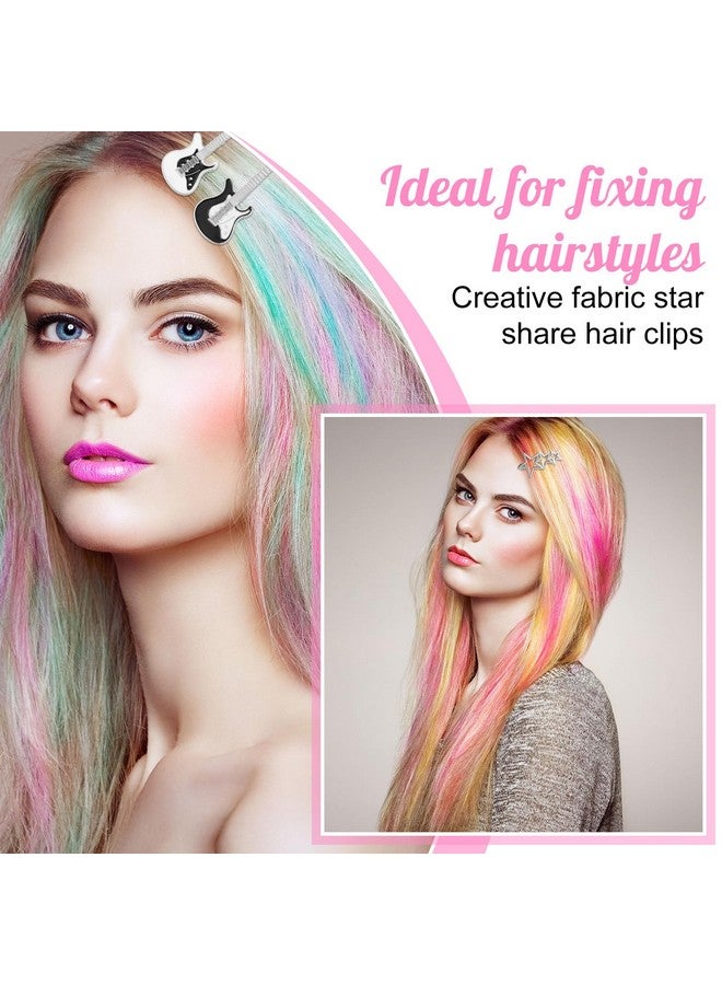 FRIUSATE 22 Pcs Y2k Pink Hair Clips Set Kawaii Hair, Love Star Cross Hair Clip Diy Handmade Accessories Guitar Pendant, Star Claw Clip Hairpin Snake Hair Clip, for Girls Hairstyle Accessory Gifts - Image 2