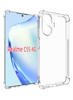 حافظة Realme C55، حافظة واقية من الكريستال الشفاف Realme C55، وسادة هوائية رفيعة ومرنة من مادة TPU وممتصة للصدمات، غطاء من السيليكون الناعم المطاطي مناسب لهاتف Realme C55 4G (شفاف) - pzsku/ZB82ECC3EDB97280D971DZ/45/_/1698769102/b7ff0e13-edb3-46f7-b52a-56cfeb92e686