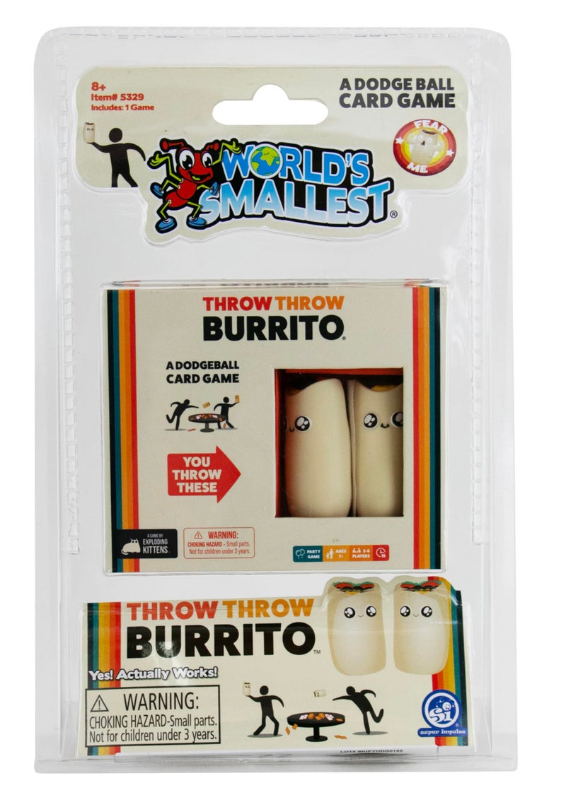 World's Smallest Throw Throw Burrito A Dodgeball Card Game in Miniature Size | Family Card Games for Adults, Teens & Kids | Travel Game | for Ages 8 and up