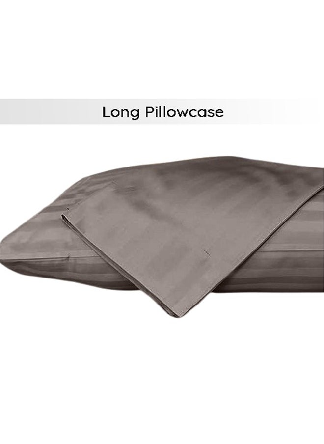 snooze Snooze Striped Long Pillowcase, Silver  - Image 1