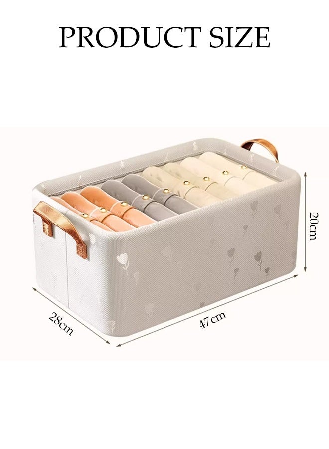4 Pcs Wardrobe Clothes Organizer, oxford cloth foldable storage box，with handles, wear resistant and easy to clean，for storing shirts, sweaters, T shirts, jeans, 47*28*20cm - Image 2
