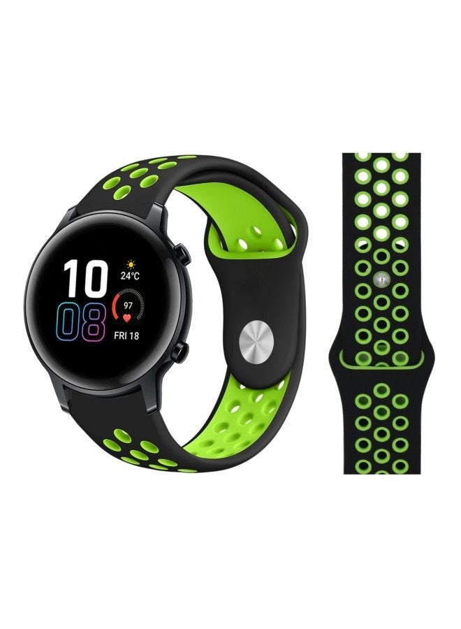 NIBEMINENT Replacement Band For Honor MagicWatch 2 42mm Black/Green - Image 2
