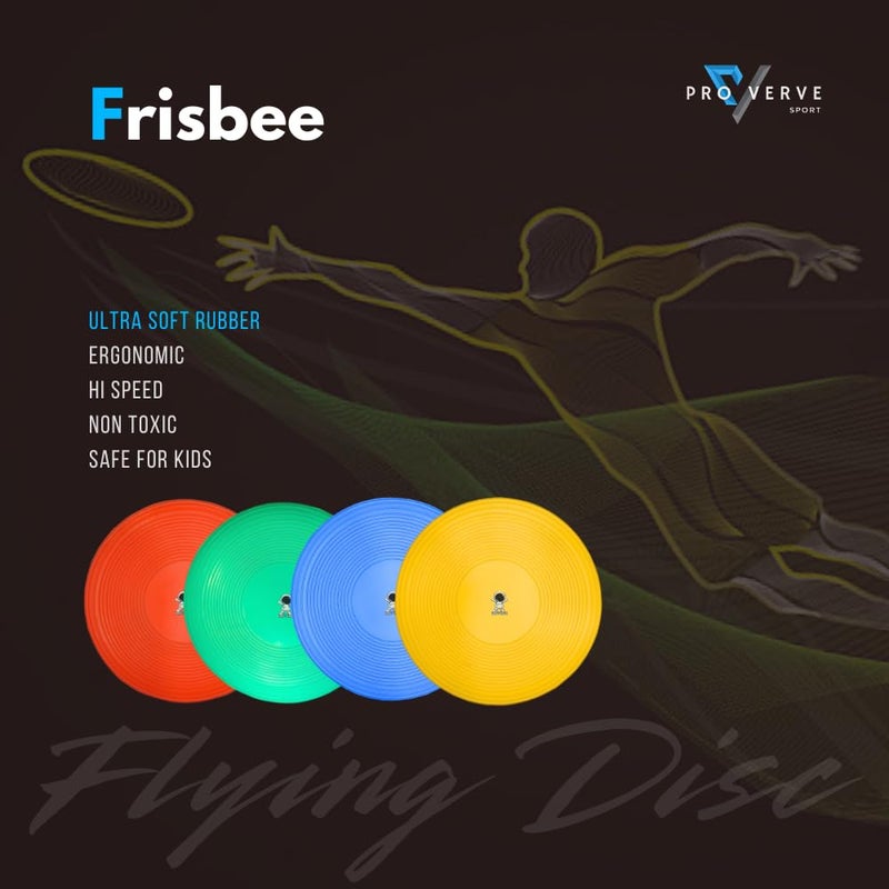 PROVERVE Rubber Frisbee for Kids & Adults, Safe and Unbreakable Flying Disc Frisbee Toy for Adults Picnic Game, Frisbee Disc Throw Sports Equipment for Indoor/Outdoor Games (Yellow) - Image 2