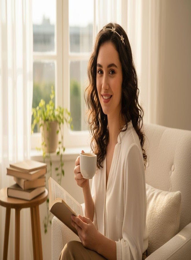 طوق رأس مرصع بالكريستال ومطلي بالذهب للنساء والفتيات | إكسسوار شعر أنيق بتصميم ماسي لحفلات الزفاف والمناسبات الخاصة - Image 3