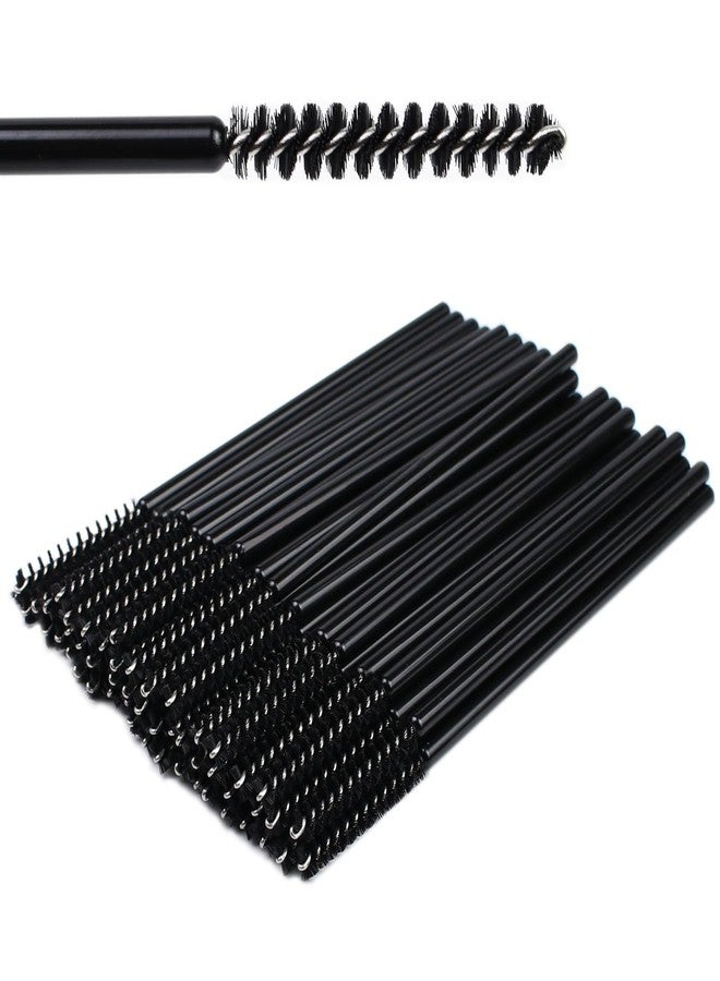 SenRocc Mini Disposable Skinny Mascara Wands 50pcs Micro Eyelash Brush Small Makeup Brush Applicators Eyebrow Spoolies (Skinny-P-Black-50-CA) - Image 1