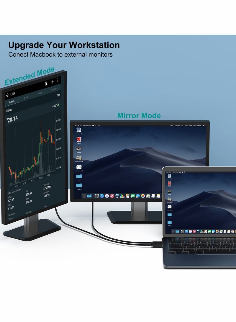 كابل USB C إلى DisplayPort بطول 6 أقدام، محول Type C إلى DP بدقة 4K@60Hz للألعاب، أجهزة الكمبيوتر المحمول والشاشات - Image 5
