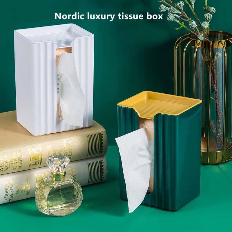 BeFunky Facial Tissue Cover Box Punch Free Wall Mounted Bathroom Holder for Vanity, Countertops, Desk, Office (Green) - Image 5