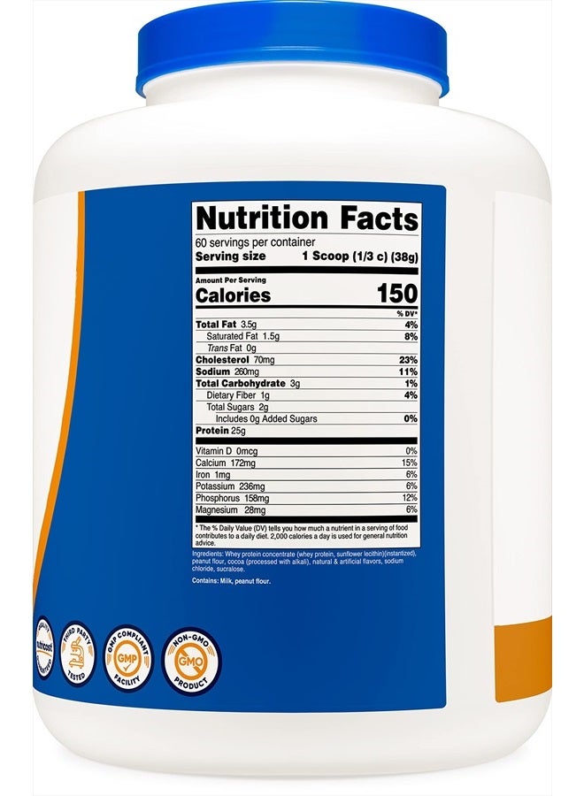 Nutricost مسحوق بروتين مصل اللبن بنكهة الشوكولاتة وزبدة الفول السوداني 5 أرطال - خالي من الجلوتين وغير معدّل وراثيًا - Image 3