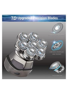 Electric Head Shavers for Bald Men, 7D 5-in-1 DMG Bald Head Shavers for Men, Mens Grooming Kit, Electric Razor ​Wet and Dry Cordless USB Rechargeable Waterproof, Rotary Shavers LED Display