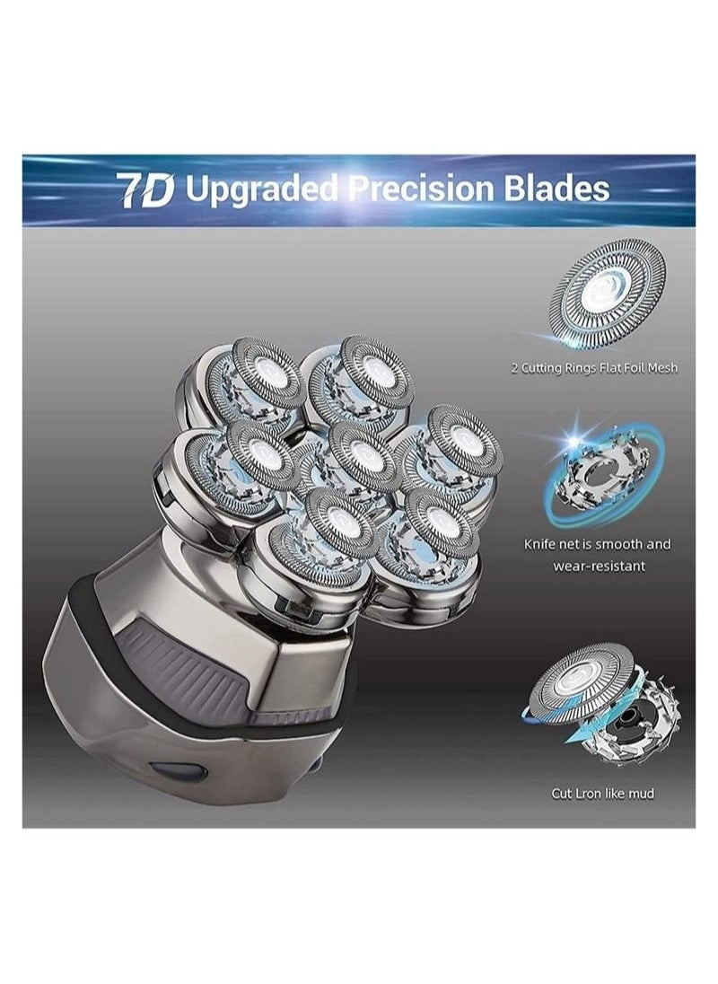 Generic - Electric Head Shavers for Bald Men, 7D 5-in-1 DMG Bald Head Shavers for Men, Mens Grooming Kit, Electric Razor ​Wet and Dry Cordless USB Rechargeable Waterproof, Rotary Shavers LED Display - Image 1