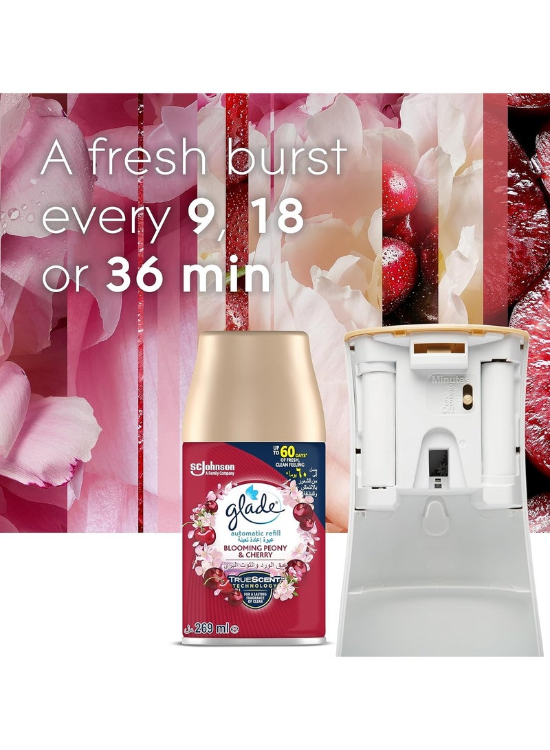 Glade Automatic Spray Holder With Blooming Peony And Cherry Air Freshener - Image 3