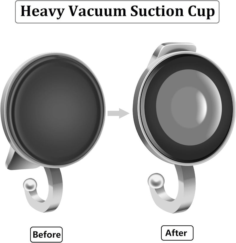 TESOT Suction Cup Shower Shelf, Shower Caddy Soap Dish with Hooks for Sponge, Rust Proof 304 Stainless Steel, Silver - Image 5