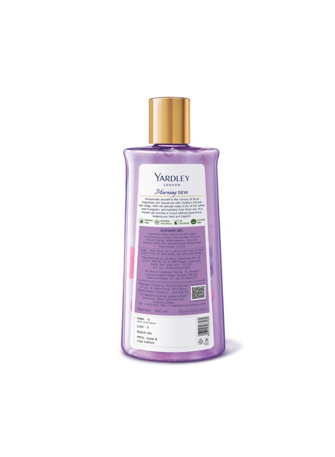 Yardley London| Shower Gel| Morning Dew| With Natural Oils Of Lily Of The Valley & Frangipani| No Parabens| No Silicones | 250ml - Image 3