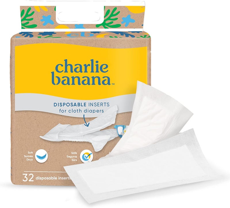 Charlie Banana Absorbent Disposable Inserts for Cloth Diapers - 32 Count Pack - Image 1