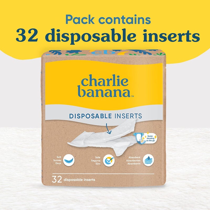 Charlie Banana Absorbent Disposable Inserts for Cloth Diapers - 32 Count Pack - Image 2