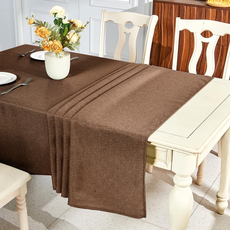 IVAPUPU Textured Linen Table Cloth for Rectangle Tables - Coffee Tablecloths Rectangular Waterproof Wrinkle Free Wipeable Dining Table Cover for Spring Wedding Birthday Kitchen Decor, 52 x 70 Inch - Image 4