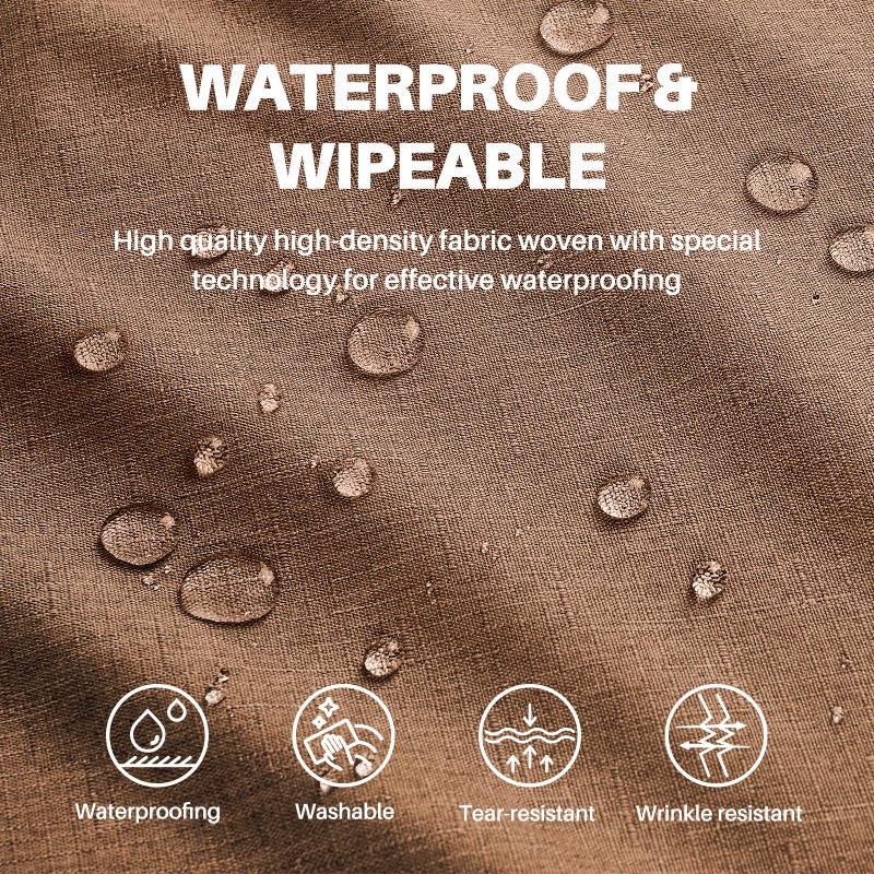IVAPUPU Textured Linen Table Cloth for Rectangle Tables - Coffee Tablecloths Rectangular Waterproof Wrinkle Free Wipeable Dining Table Cover for Spring Wedding Birthday Kitchen Decor, 52 x 70 Inch - Image 2
