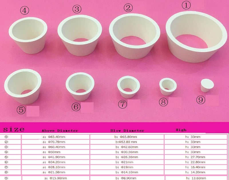 SUCOHANS 9 Count Filter Adapter Cones Set, Buchner Funnel Flask Adapter Set, Tapered Collar - Image 2