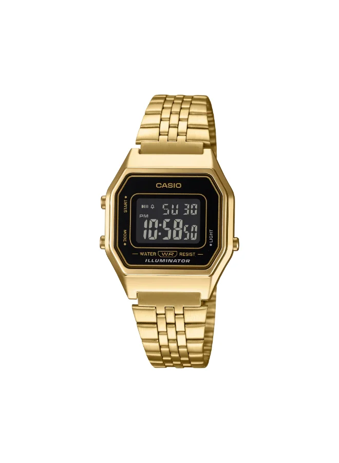 CASIO Women's Stainless Steel Digital Watch LA-680WGA-1BDF - 28.6 mm