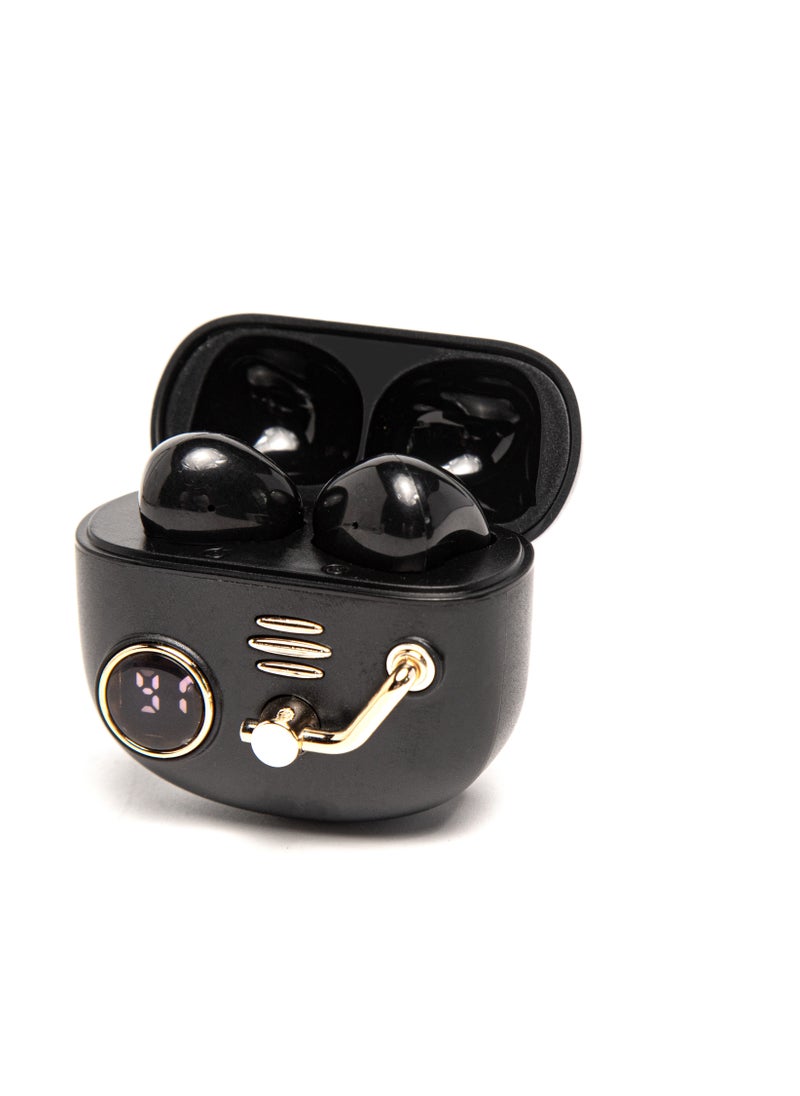 Generic - Retro Wireless Bluetooth Headset Semi-In-Ear High Sound Quality Black For IPhone And Android - Image 1