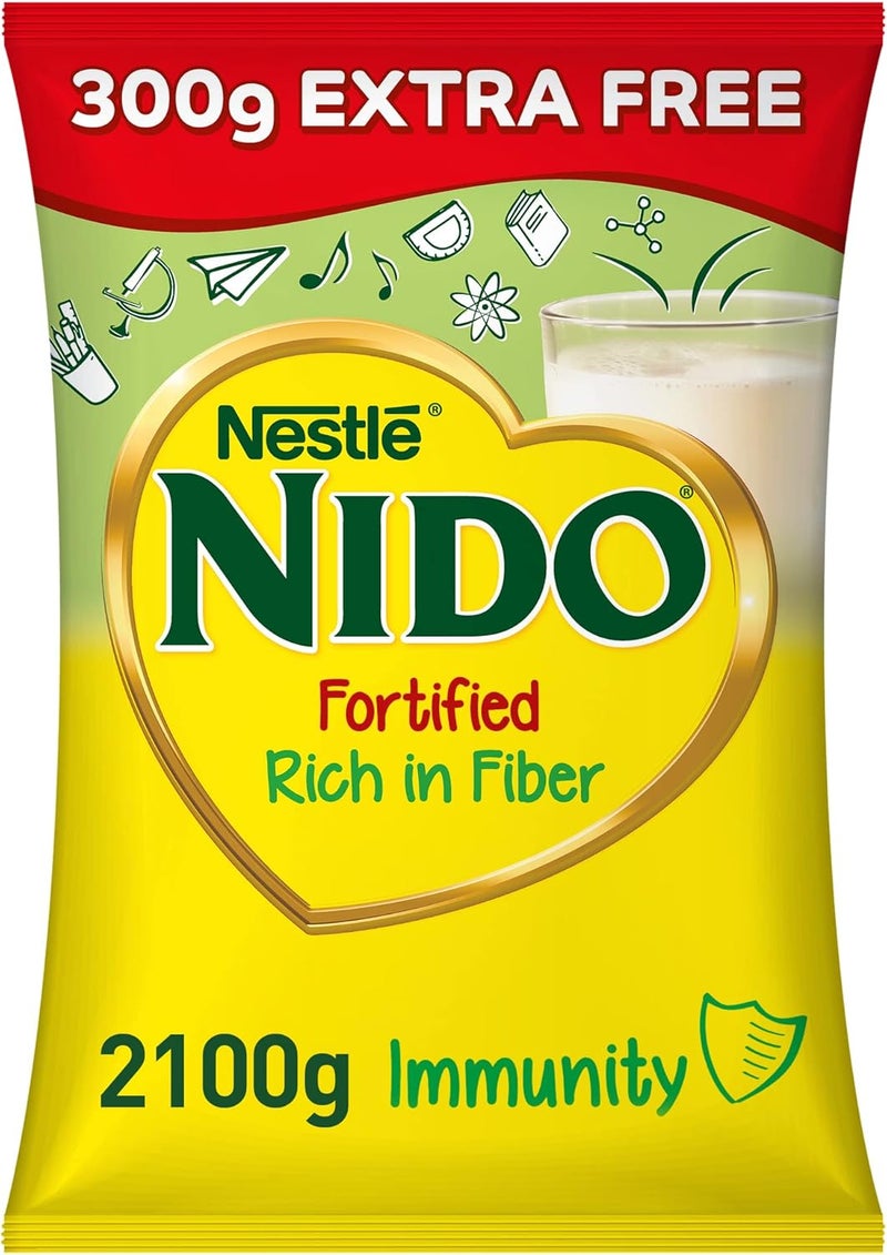 Nido حليب نيدو نستله المدعم مسحوق غني بالألياف كيس 2100 جرام (عرض) - Image 1