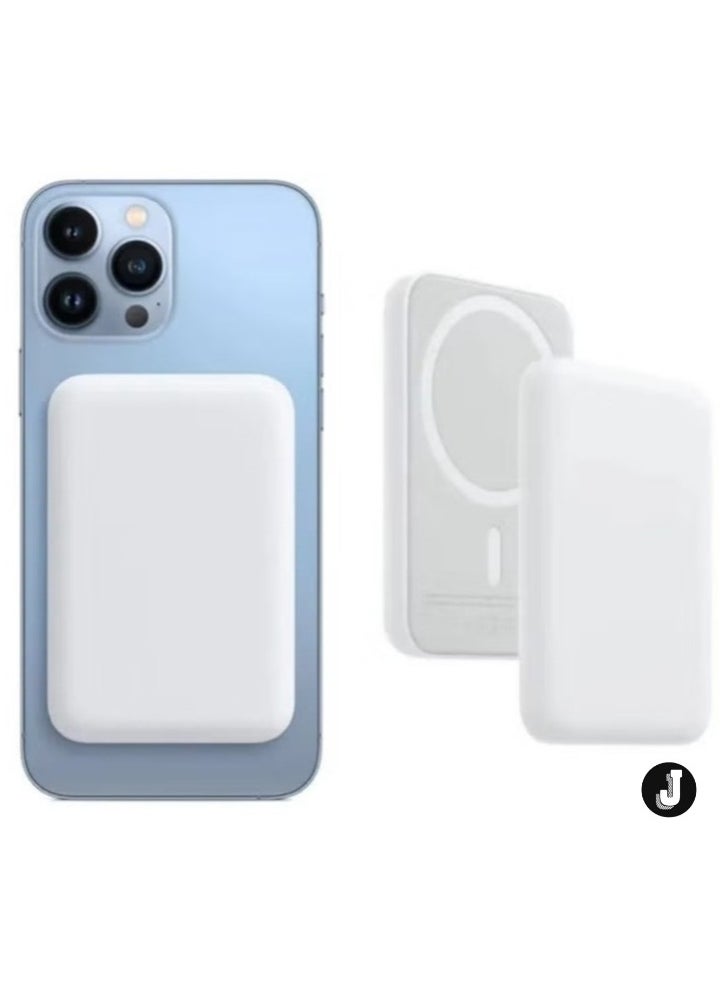 JAJEEK - NEW MagSafe Wireless Power Bank for iPhone 14 Pro – 10,000mAh Portable Charger in White - Image 1