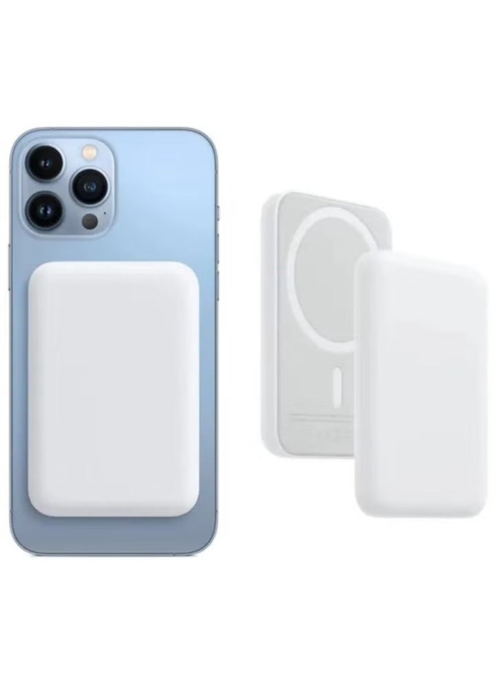 JAJEEK - NEW MagSafe Wireless Power Bank for iPhone 14 Pro – 10,000mAh Portable Charger in White - Image 1