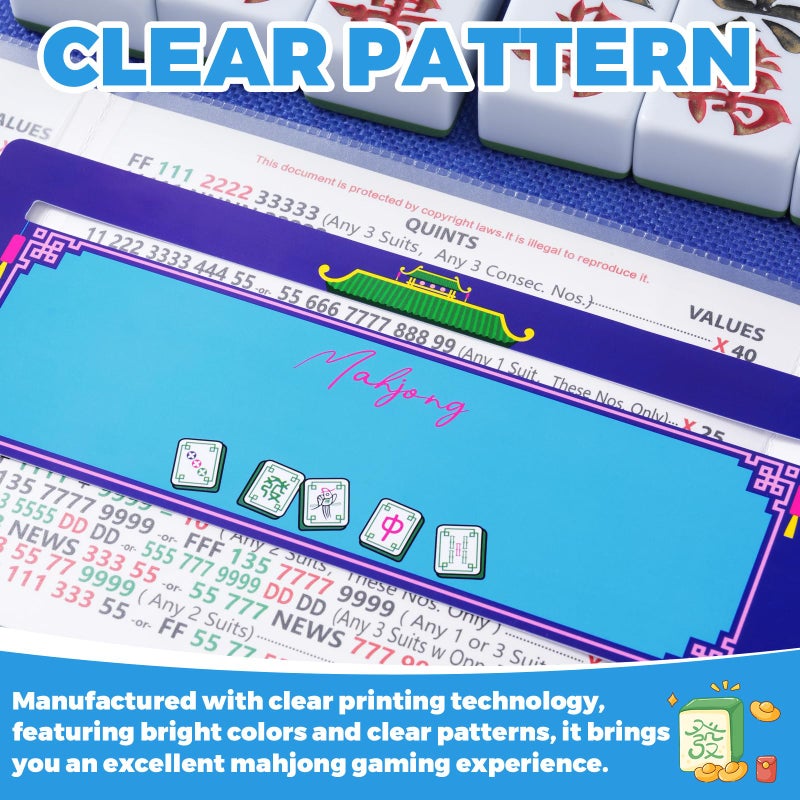 linastu 4Pack Mahjong Line Finder, Mahjong Line Reader Guide, Mah Jongg Card Mah Jong Accessories and Gifts, Mah Jong Game Rules Helper (Pattern) - Image 4