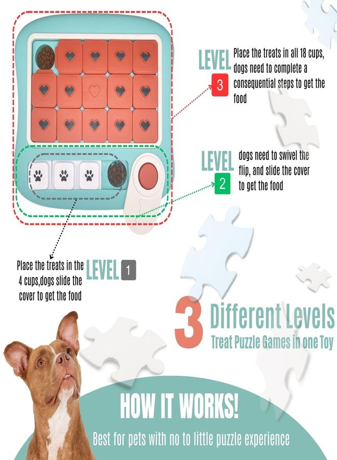 DUDULOVY Dog Puzzles for Smart Dogs,Level 3 Interactive Dog Treat Puzzle for Iq Training, Dog Puzzle Toy for Large Medium Small Dogs with Squeaky Dog Button Design - Image 3