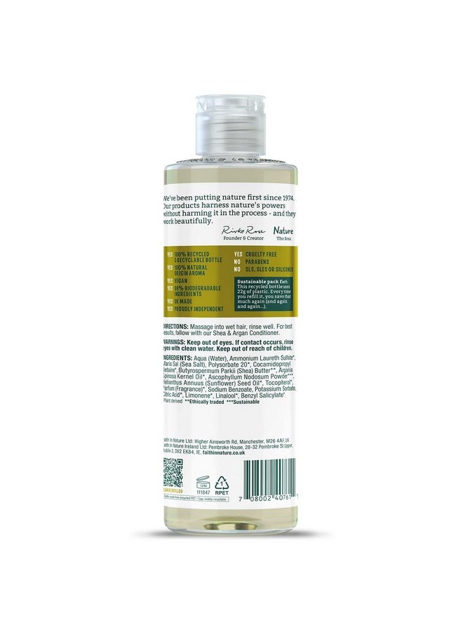 Faith in Nature Natural Shea & Argan Shampoo Nourishing Vegan & Cruelty Free Parabens And Sls Free For Normal To Dry Hair 400Ml  - Image 3