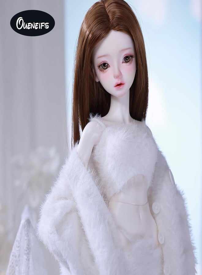 Oueneifs Doll Clothes Set for BJD, Resin Toy Accessories Cardigan+ Vest+ Pants (White, for 1/4 BJD) - Image 2