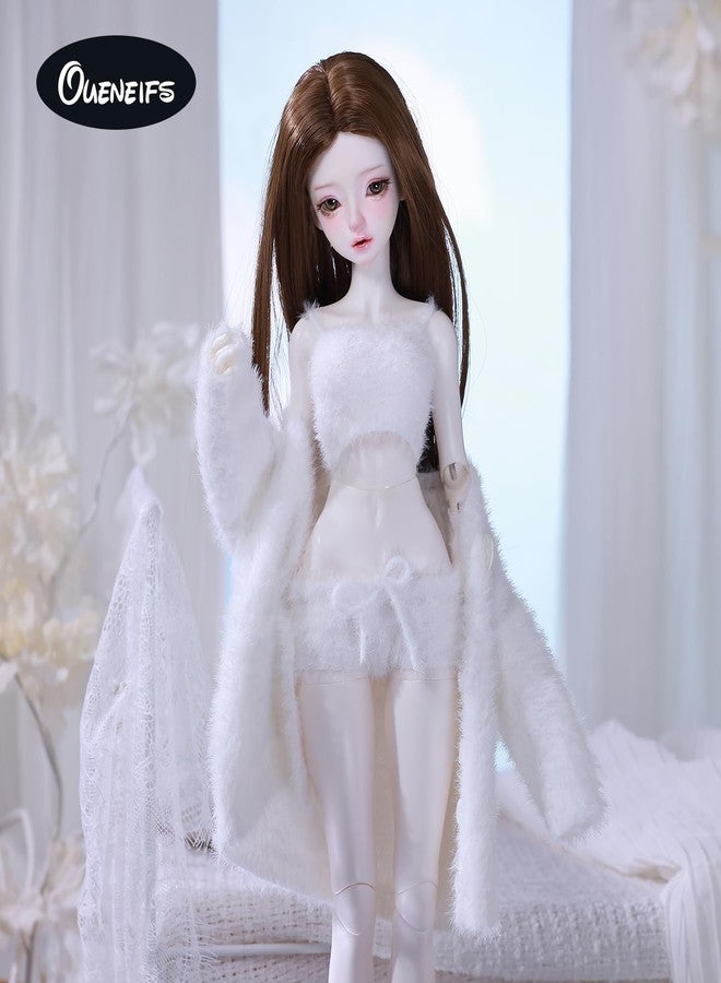 Oueneifs Doll Clothes Set for BJD, Resin Toy Accessories Cardigan+ Vest+ Pants (White, for 1/4 BJD) - Image 4