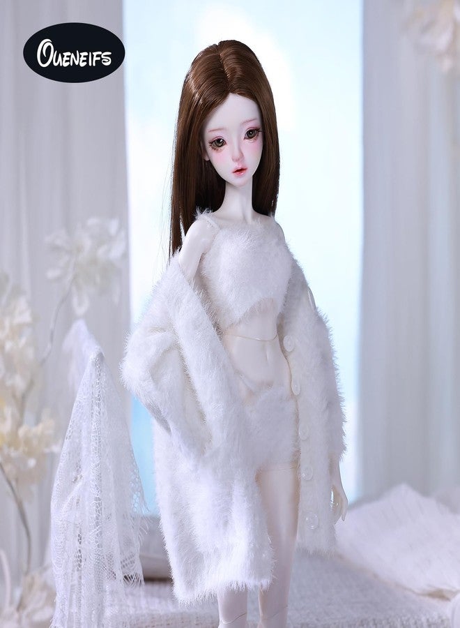 Oueneifs Doll Clothes Set for BJD, Resin Toy Accessories Cardigan+ Vest+ Pants (White, for 1/4 BJD) - Image 3
