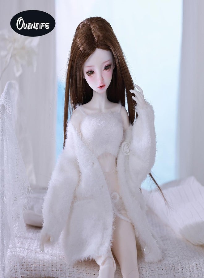 Oueneifs Doll Clothes Set for BJD, Resin Toy Accessories Cardigan+ Vest+ Pants (White, for 1/4 BJD) - Image 5