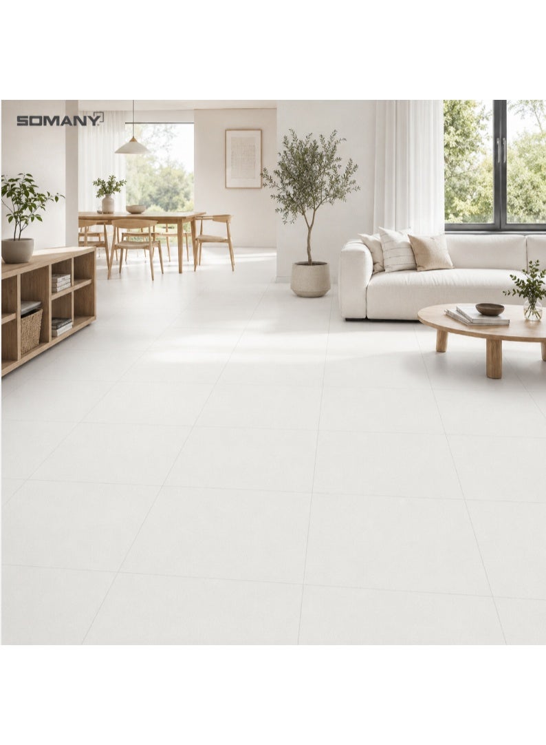 SOMANY FB Dusky S&P White 600x600MM Matt & Polished Floor Tile – 11mm Thickness | Modern Dual-Finish Ceramic Tile for Elegant Flooring | 1.44 SQM - Image 2