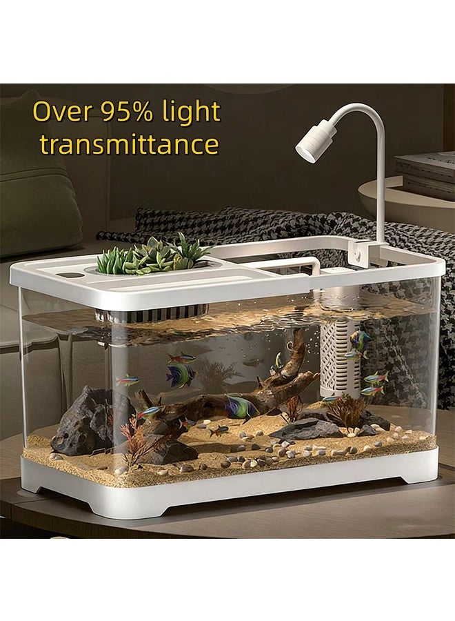 JCB CHIC Fish Tank, Small Aquarium Tank Kit with Water Grass Lamp & Oxygen Water Pump Filter for Starters, Clear Plastic Fish Tank for Betta Fish Goldfish and Turtle(M) - Image 5