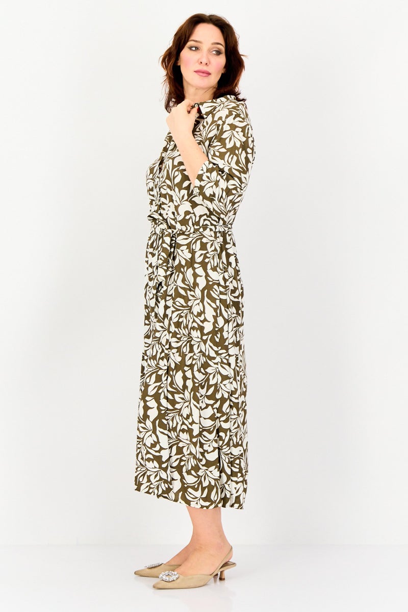 Tchibo فستان ميدي مزخرف بالورود للنساء، متعدد الألوان - Image 3