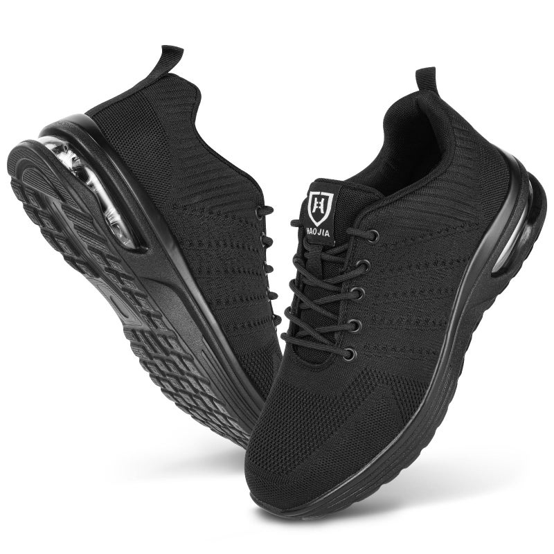 OFFCUP Safety Shoes, Work Shoes, Steel Toe Men's Women's Ultra Lightweight Soft and Comfortable Breathable Lightweight and Scratch Resistant, Black/White, 44 EU wide - Image 2