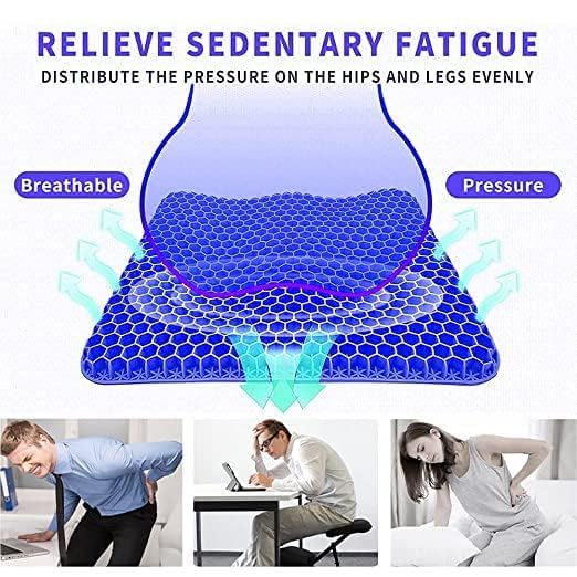 VIRANGNA ENTERPRISE VIRANGNA ENTERPRISE Gel Soft Seat Cushion Sitter Soft Breathable Honeycomb Cushion Memory Seat Pillow Flex Pillow Back Support Sit On an Egg Essential Accessory for Relieve Sedentary Fatigue Sciatica  - Image 2