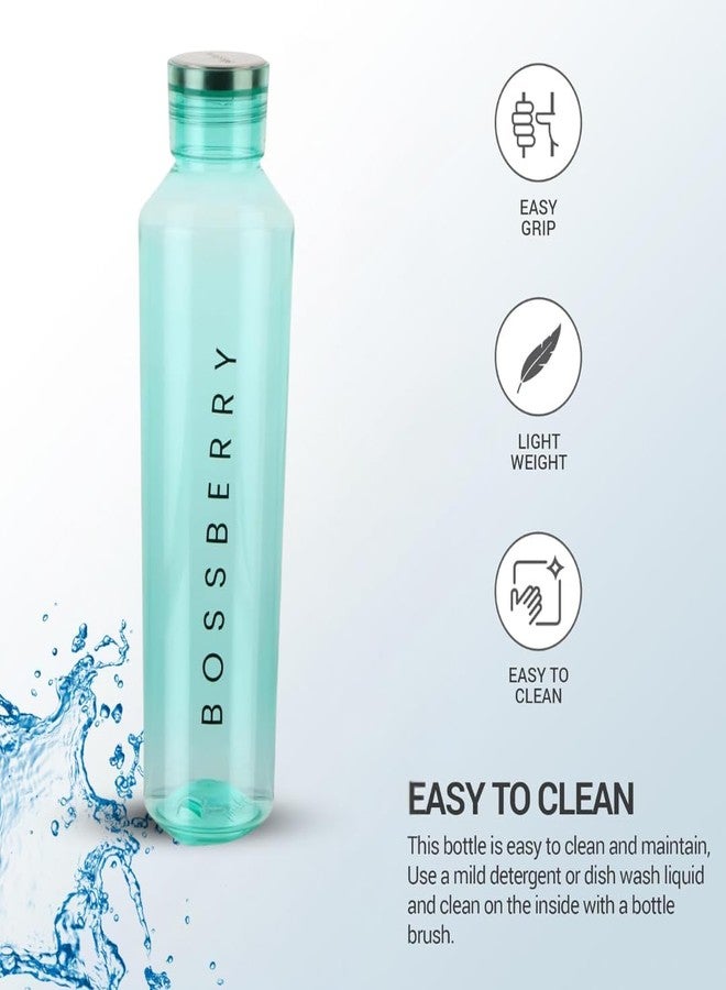 Bossberry BPA Free and Leak Proof Reusable Pet Plastic Carnival Water Bottles & Fridge Bottle Set Pack of 4 Ideal for School, Travel, Work 1000 ML - Image 4