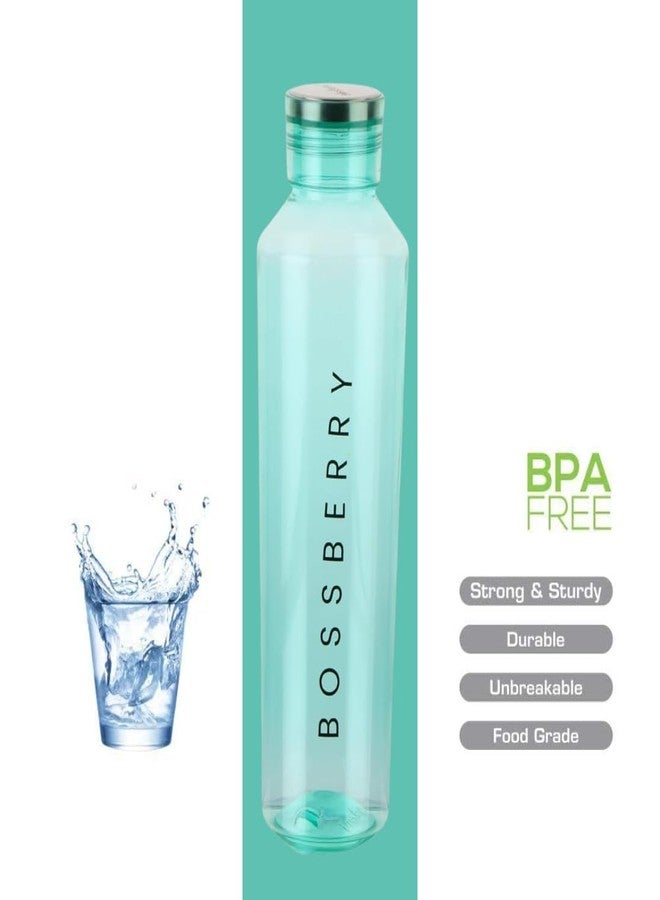 Bossberry BPA Free and Leak Proof Reusable Pet Plastic Carnival Water Bottles & Fridge Bottle Set Pack of 4 Ideal for School, Travel, Work 1000 ML - Image 2