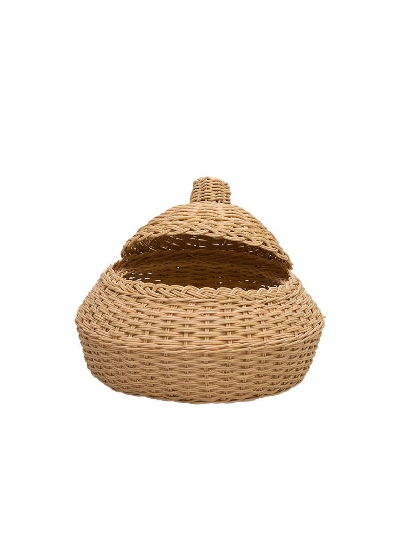 Handmade Spacious hand towels basket from bamboo with cover  - Image 2