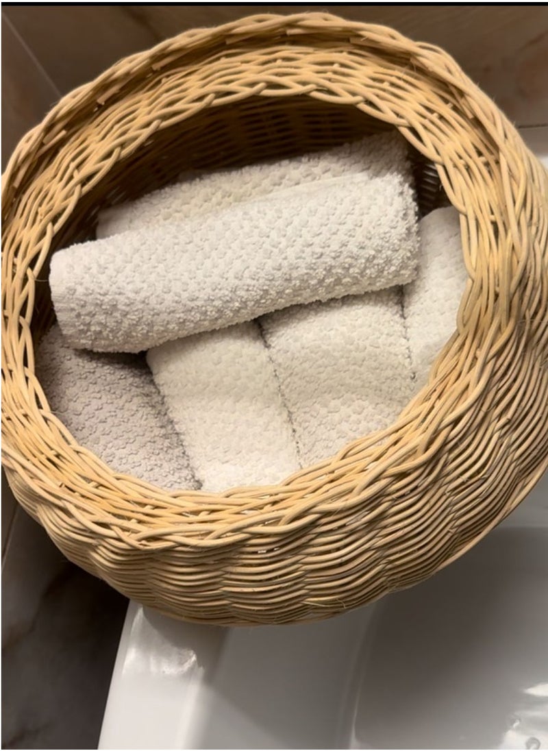 Handmade Spacious hand towels basket from bamboo with cover  - Image 4